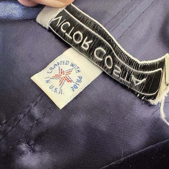 Vintage Victor Costa Velvet Dark Blue Gown Spaghetti Strap Maxi Dress Size 6 USA - Picture 11 of 16